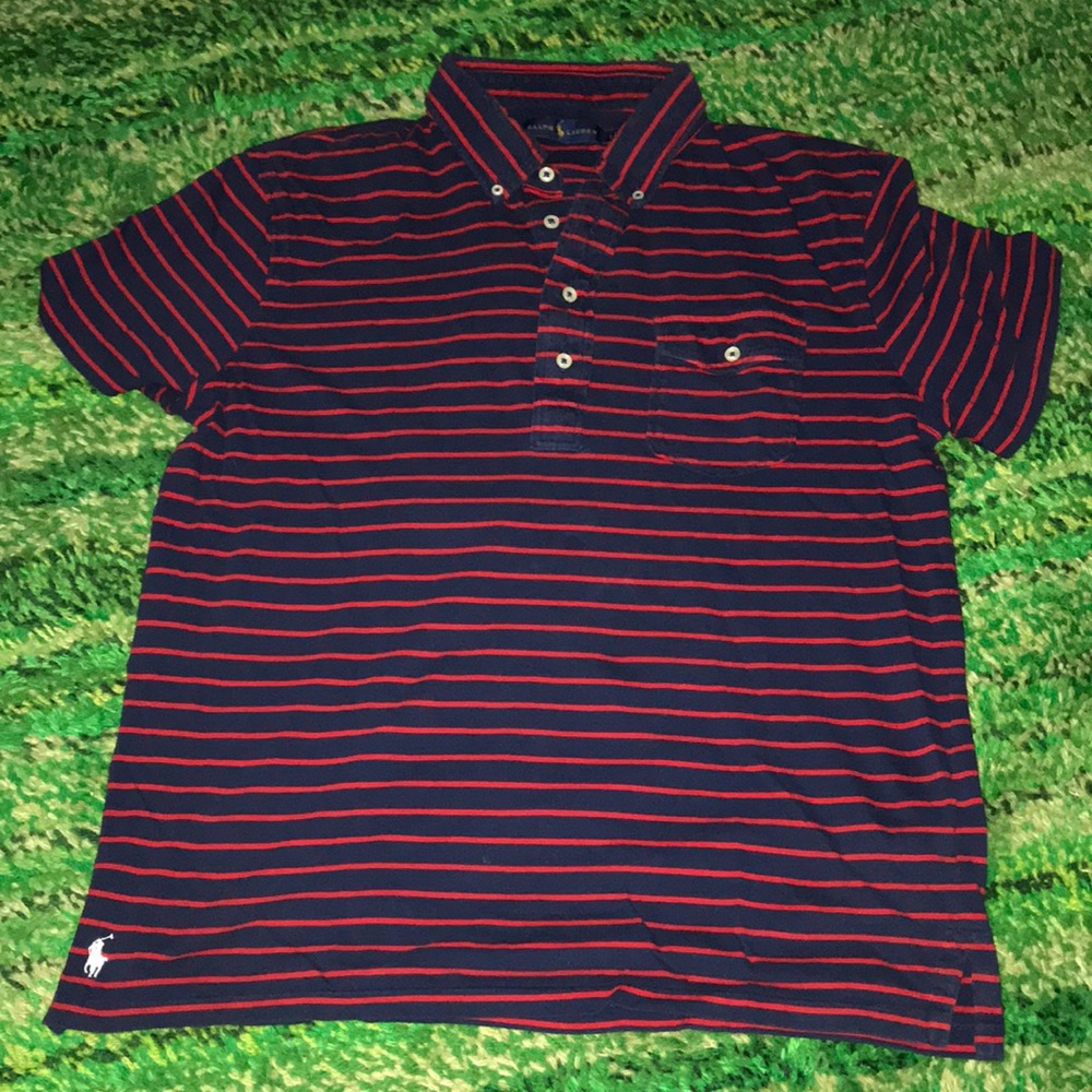 Polo by Ralph Lauren Navy Polo with Red Stripes